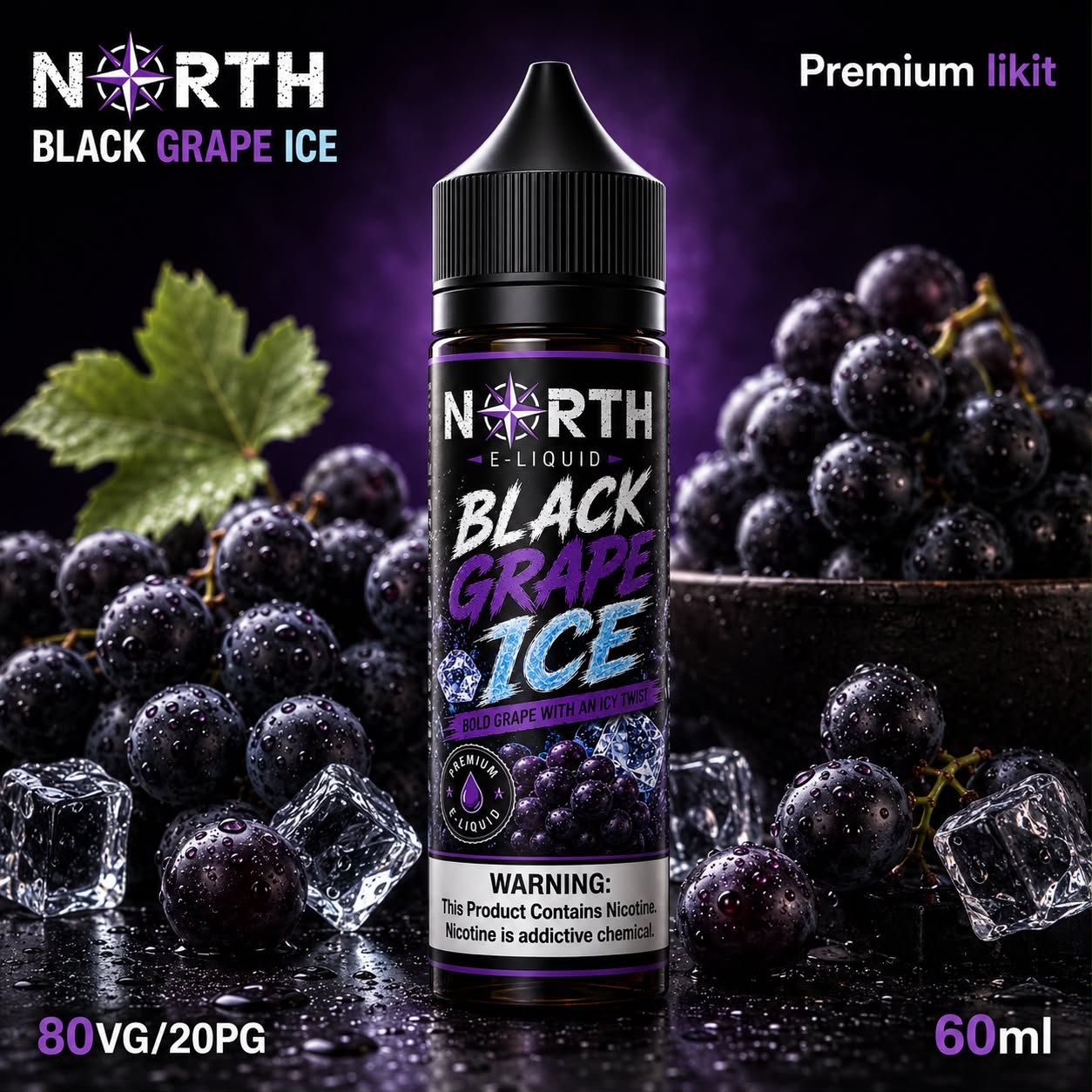 North Black Grape Ice Likit 60ml North Black Grape Ice Likit 60ml