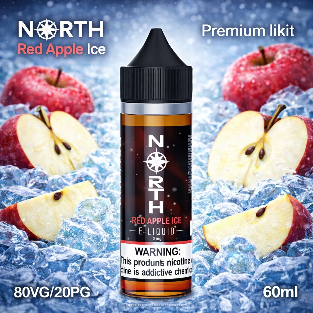 North Red Apple Ice Likit 60 ml North Red Apple Ice Likit 60 ml