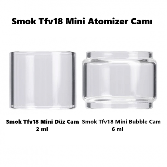 Smok Tfv18 Mini Cam, Smok Tfv18 Mini Atomizer Camı Smok Tfv18 Mini Cam, Smok Tfv18 Mini Atomizer Camı