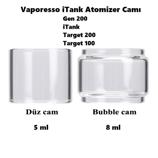Vaporesso Target 200 Cam, Vaporesso iTank Atomizer Camı Vaporesso Target 200 Cam, Vaporesso iTank Atomizer Camı